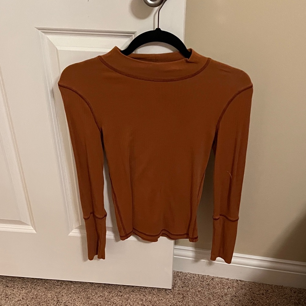 Free People Terracotta Long Sleeve Top